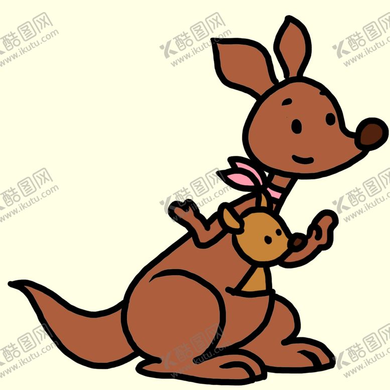 编号：80465409150324322054【酷图网】源文件下载-卡通袋鼠可爱幼儿简笔画