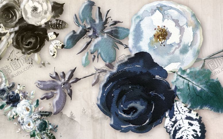 编号：93102309291615082081【酷图网】源文件下载-复古花朵电视背景墙