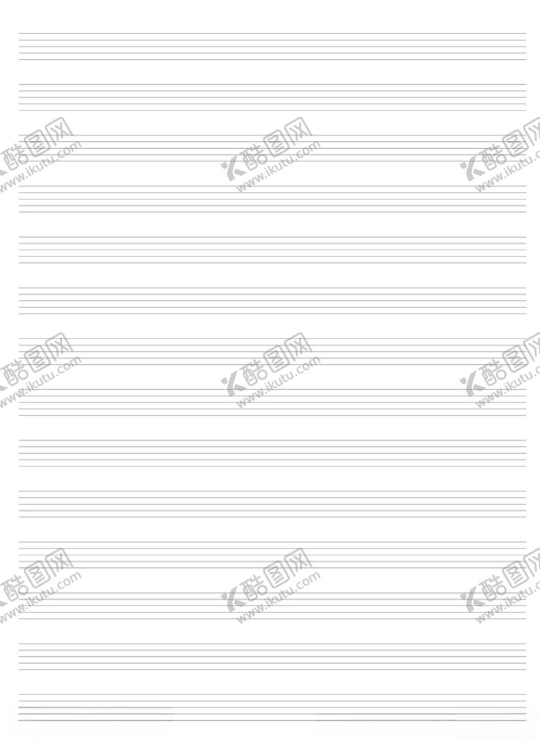 编号：25850009290300319332【酷图网】源文件下载-空白A4五线谱