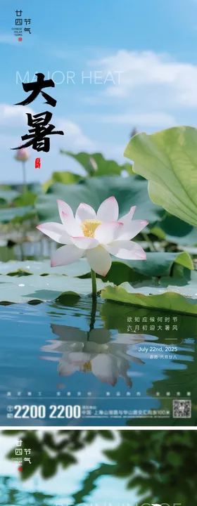 大暑立秋处暑 节气系列海报