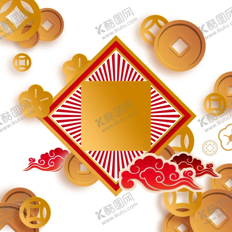 编号：88728510212119317376【酷图网】源文件下载-中国风复古吉祥铜币装饰边框