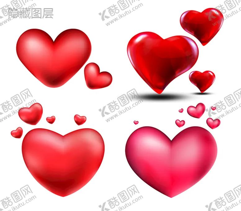 编号：14053709130041552358【酷图网】源文件下载-心形素材红心3D