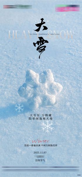 二十四节气节日大雪节气海报