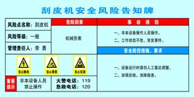 平刨机风险告知牌