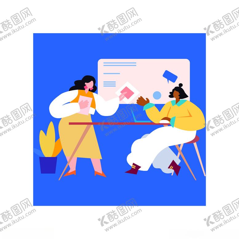 编号：36731002212211576837【酷图网】源文件下载-卡通开会女孩