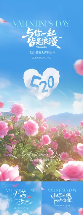 520小满唯美花海系列海报