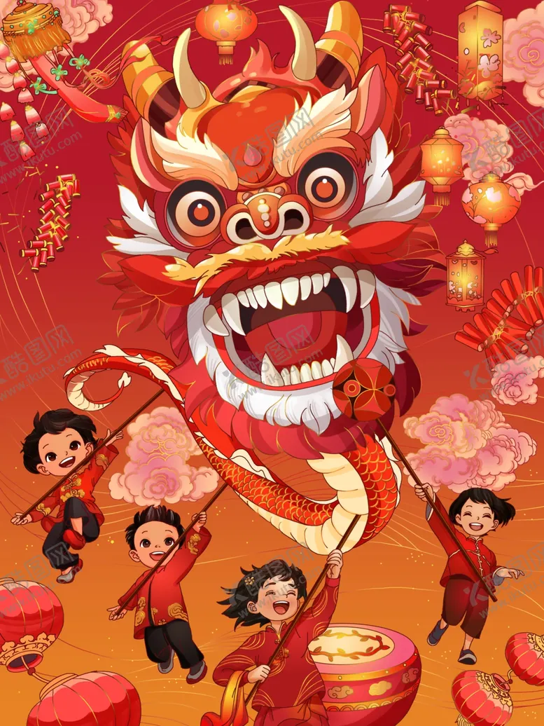 编号：41826712022344496143【酷图网】源文件下载-龙年海报