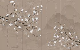 花鸟画手绘花鸟背景墙