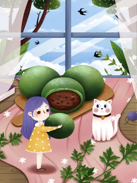 植树节插画312学校社区亲子