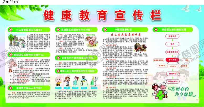 编号：67892406291824216890【酷图网】源文件下载-家庭医生健康教育宣传栏海报