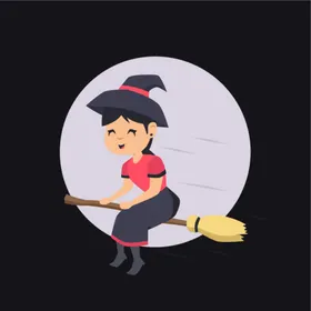 卡通魔女法万圣节人物