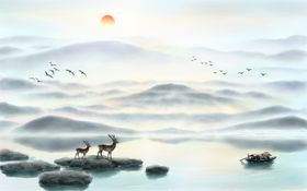 中式山水画