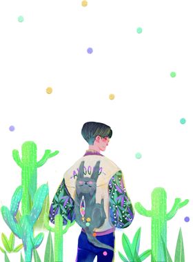 母亲节人物清新插画卡通背景素材