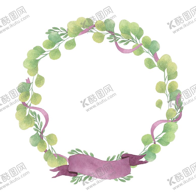 编号：24274407011614271027【酷图网】源文件下载-手绘植物花环