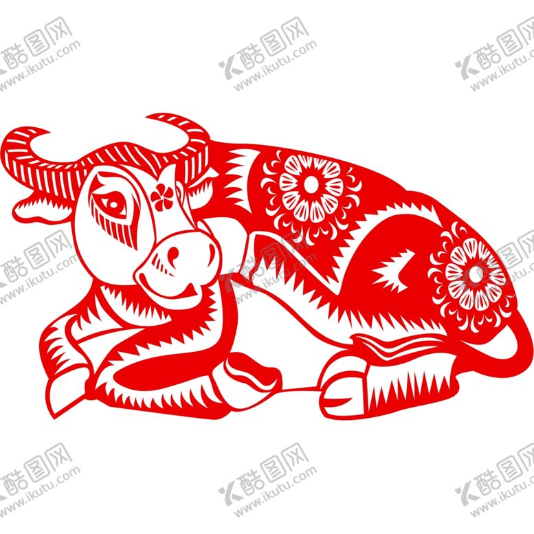 编号：50971005100017214896【酷图网】源文件下载-生肖牛剪纸