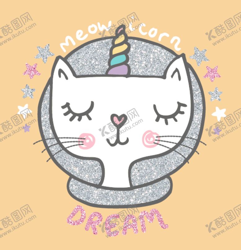 编号：66743206251247183354【酷图网】源文件下载-猫独角兽卡通猫