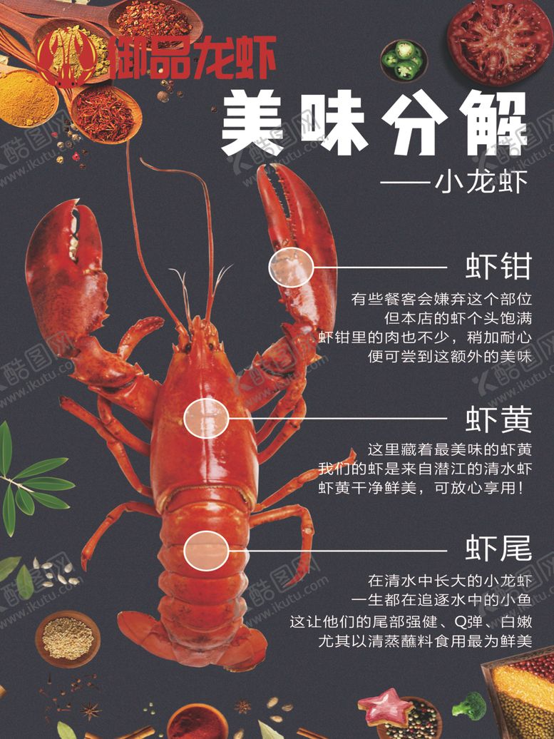 编号：48562511010459064834【酷图网】源文件下载-小龙虾分解图