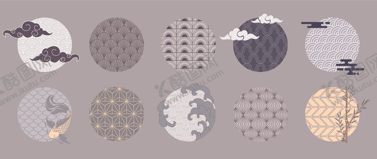 编号：66443511251321047746【酷图网】源文件下载-古典祥云图案