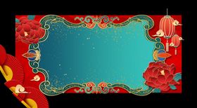 国潮海报背景装饰画创意