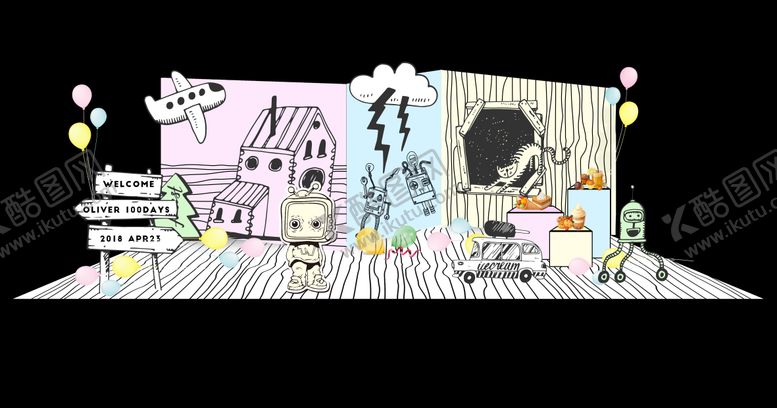 编号：16027505050959145116【酷图网】源文件下载-线条漫画布置