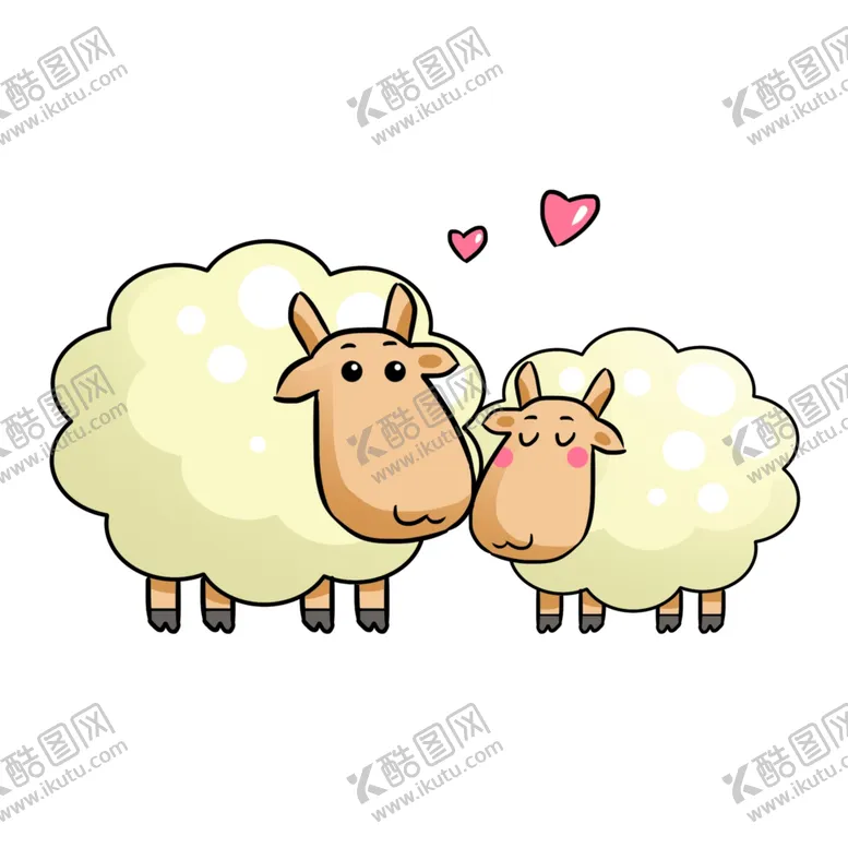 编号：59597706271025531652【酷图网】源文件下载-卡通情侣绵羊