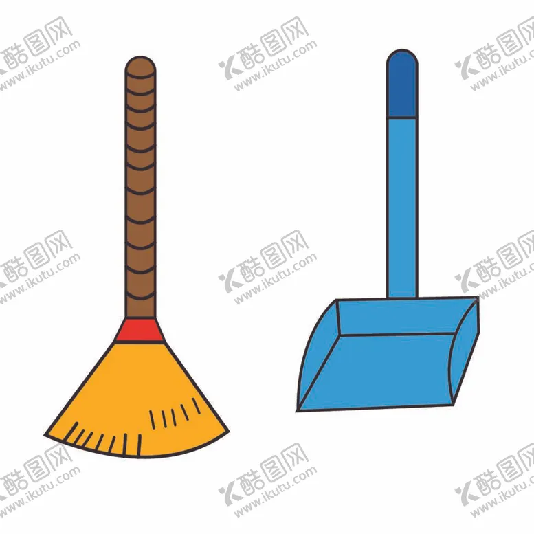 编号：30042611302051303015【酷图网】源文件下载-扫把垃圾铲