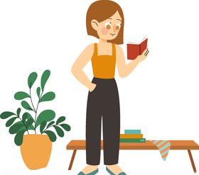 阅读卡通人物图书书籍精神粮食