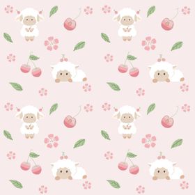 粉色樱桃猫咪可爱图案