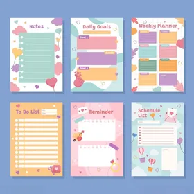 多彩可爱风便签纸设计模板