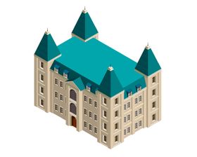 等距欧式建筑物