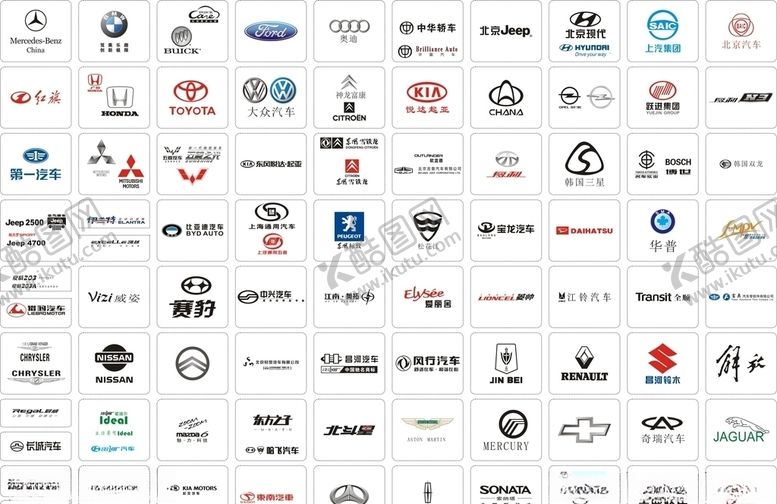 编号：32599606151533527518【酷图网】源文件下载-汽车LOGO大全矢量图
