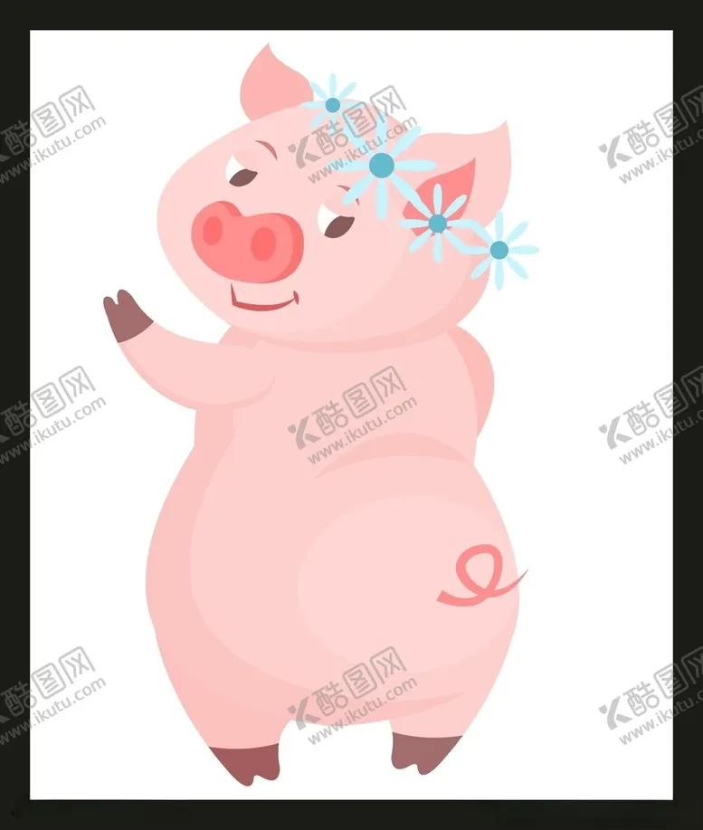 编号：31327102240209215638【酷图网】源文件下载-手绘线描小猪