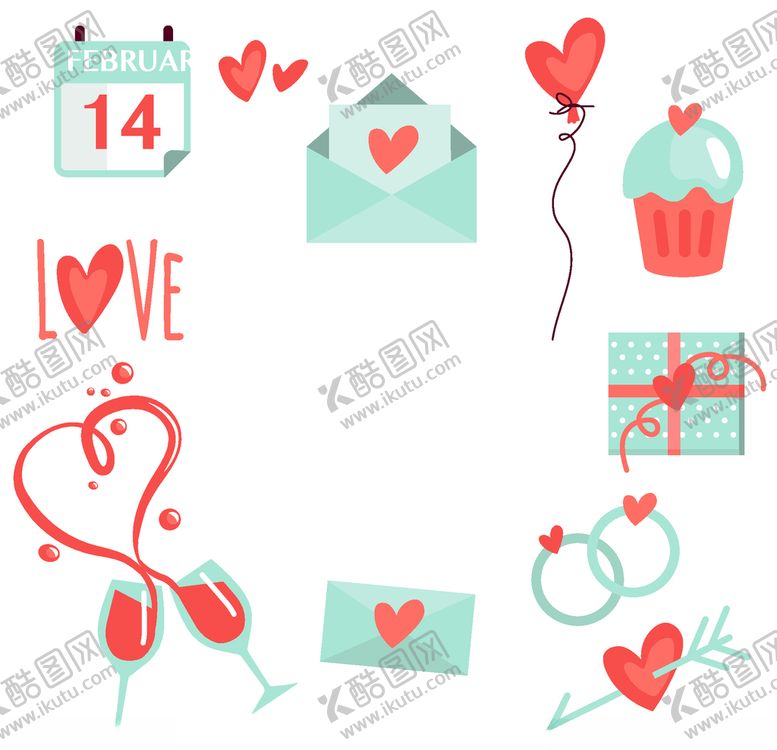 编号：29773210031053466859【酷图网】源文件下载-浪漫情人节元素