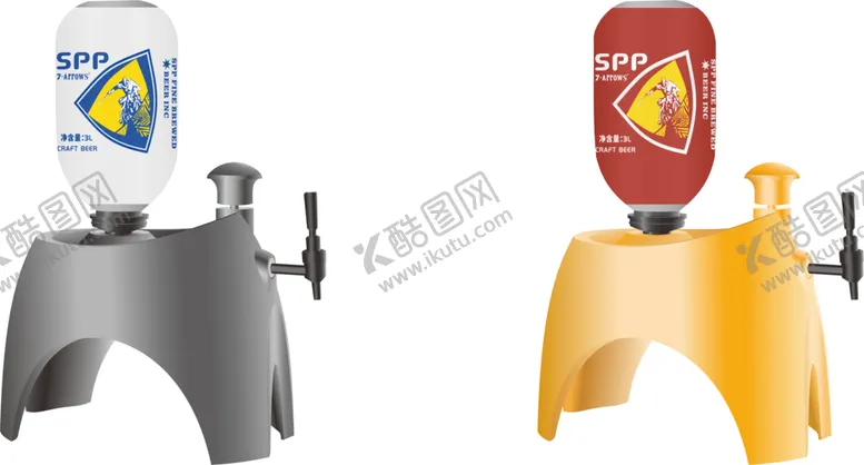 编号：64570305032240481857【酷图网】源文件下载-SPP3L扎啤太空桶带底座