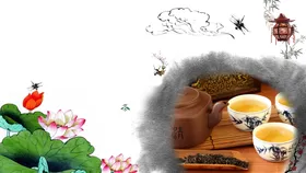 茶道海报背景禅一味文化广告现代