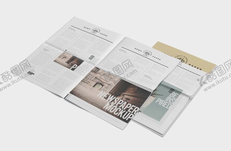 编号：88116010300406055871【酷图网】源文件下载-报纸展示效果图样机