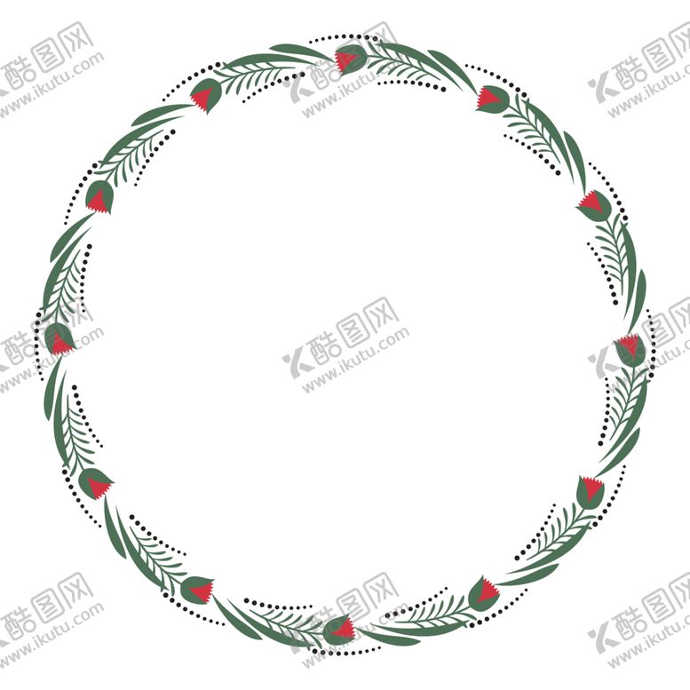 编号：83672410121349119452【酷图网】源文件下载-手绘花环边框