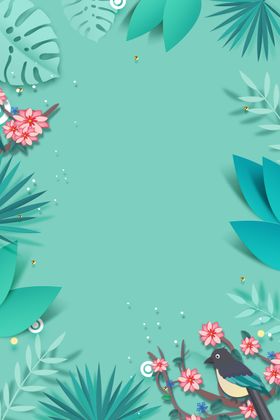 小清新背景展板书法梅花