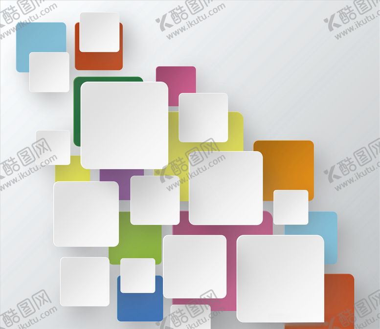 编号：42805410080402047826【酷图网】源文件下载-五颜六色方块背景上白色方
