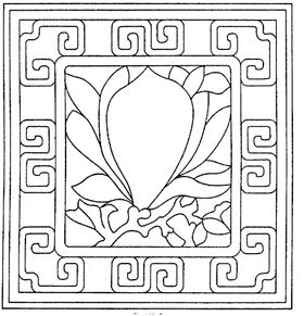 镂空花图案屏风传统边中国风装修纹