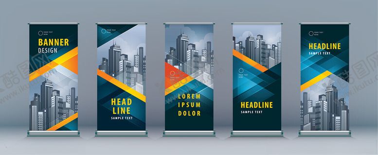 编号：95141911192221477701【酷图网】源文件下载-现代商务展架设计展示