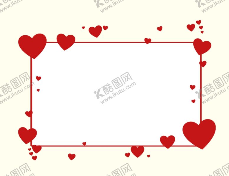 编号：44189610140404375981【酷图网】源文件下载-大红色爱心情人节边框
