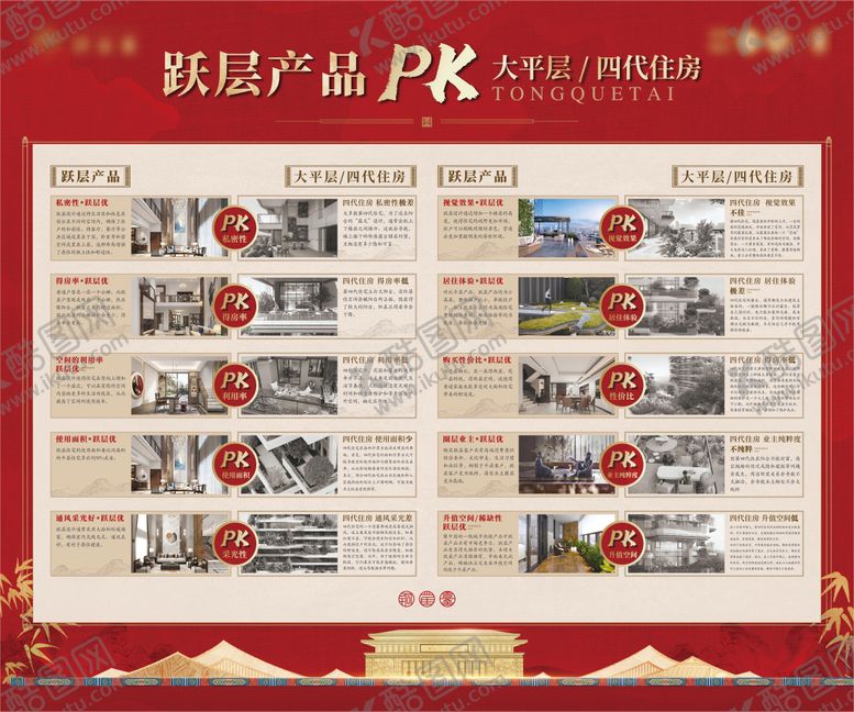 编号：23336508252209175209【酷图网】源文件下载-中式跃层对比行架背景板