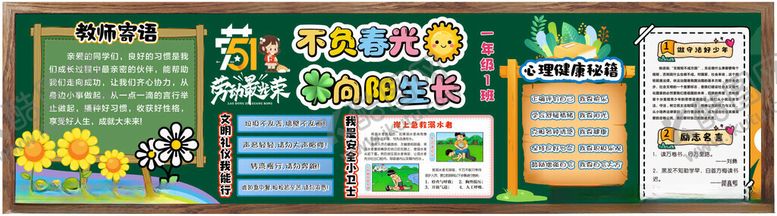 编号：11822204250522306263【酷图网】源文件下载-小学黑板报海报