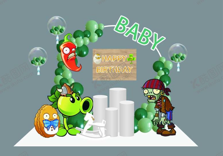 编号：95718409151156579167【酷图网】源文件下载-植物大战僵尸BABY生日快乐