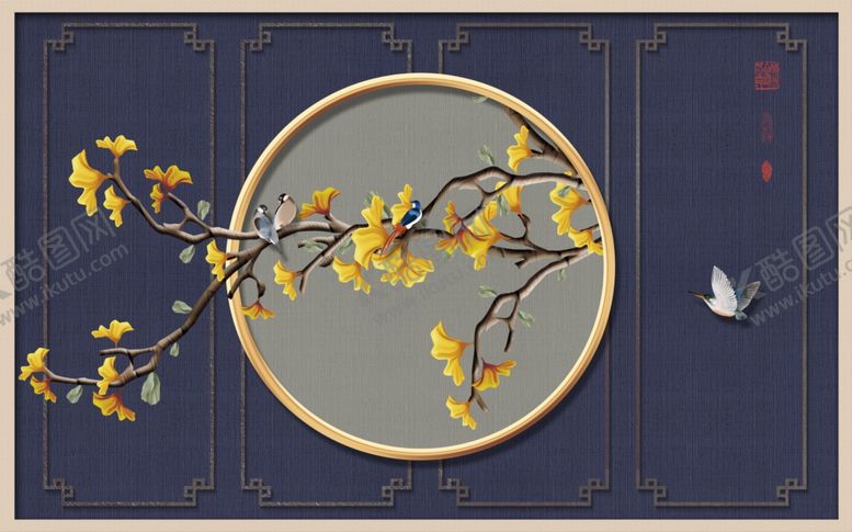 编号：16946605021632054163【酷图网】源文件下载-花鸟工笔画