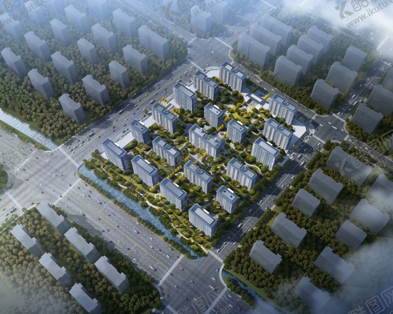 编号：79431809281133481275【酷图网】源文件下载-绿城别墅洋房园林住宅鸟瞰