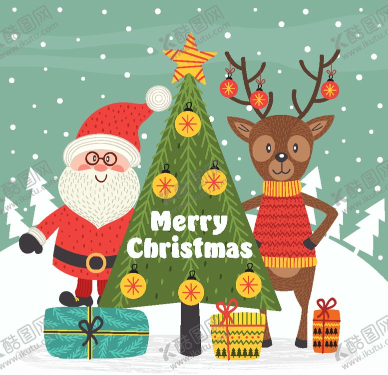 编号：54755710282337099948【酷图网】源文件下载-圣诞节创意卡通图案设计