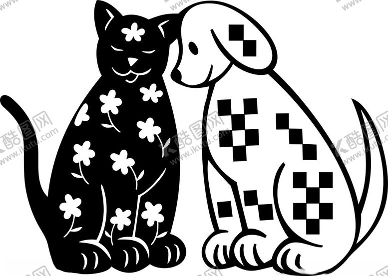 编号：50577402170457042345【酷图网】源文件下载-手绘猫狗