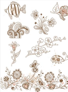 矢量花朵花纹